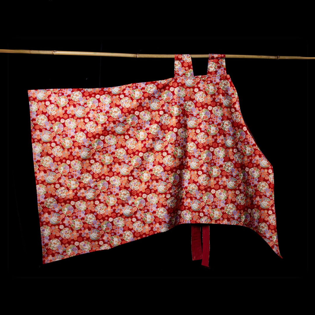 Floral Red Apron