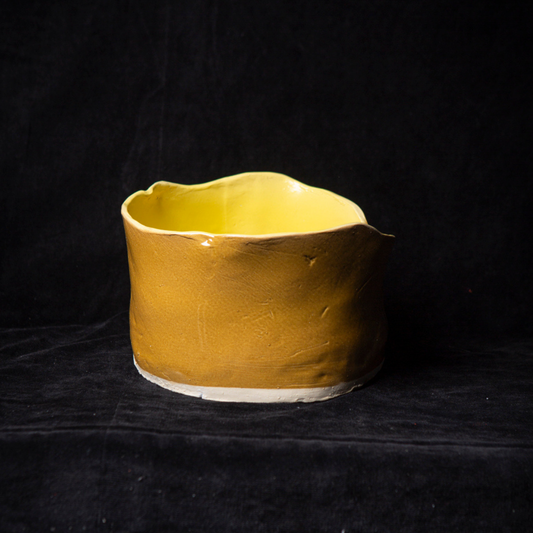 Ceramic bowl "Yellow Crack "